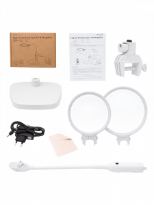 Лупа настольная с подсветкой на гибкой ноге с прищепкой 2 в 1 Орбита OT-INL76